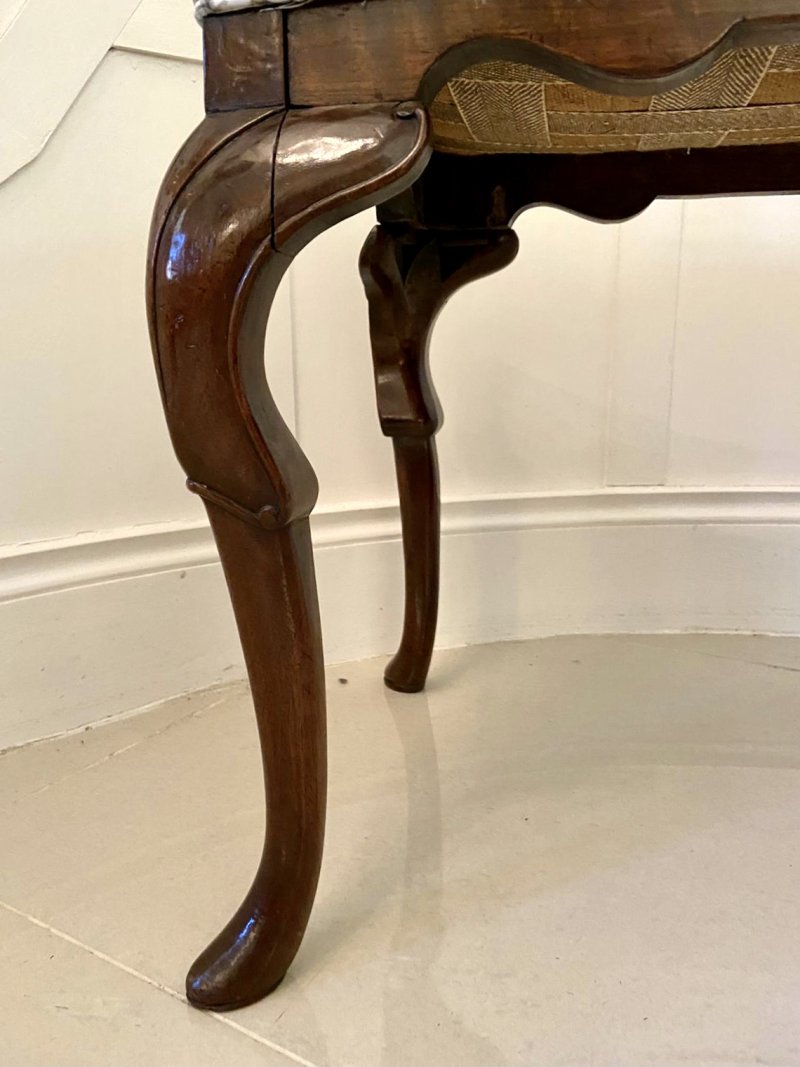 Antique Victorian Quality Walnut Stool - Image 3